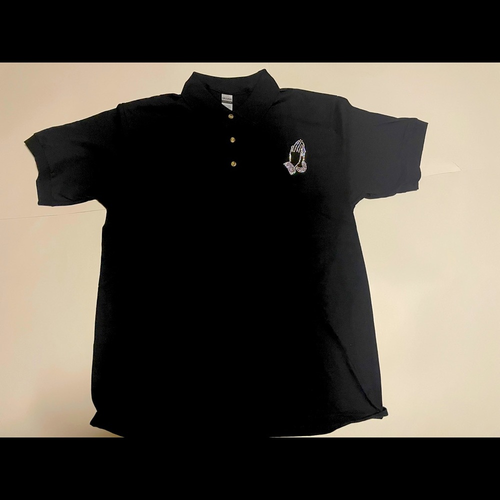 Polo shirt with Swarovski crystals
